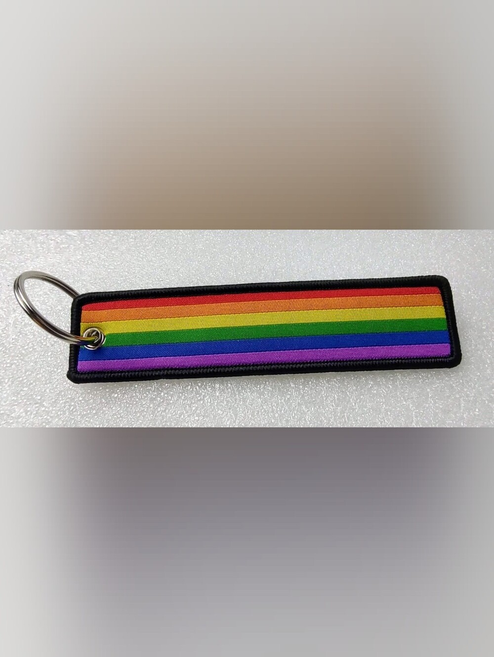 LAST ONE Rainbow Flag Keychain Key Love Cheerful Pride Thread Sewn 6 Inch New